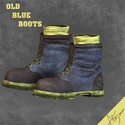 Old blue boots