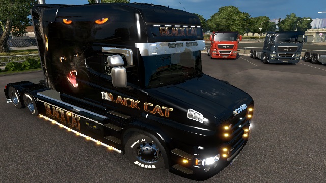 Skin Black Cat Scania T Longline