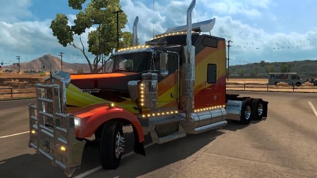 Skin ATS Black and orange Kenworth W900