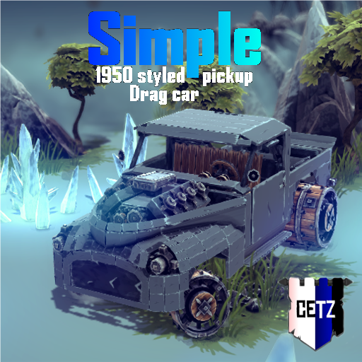 Simple 1950 styled pickup drag car