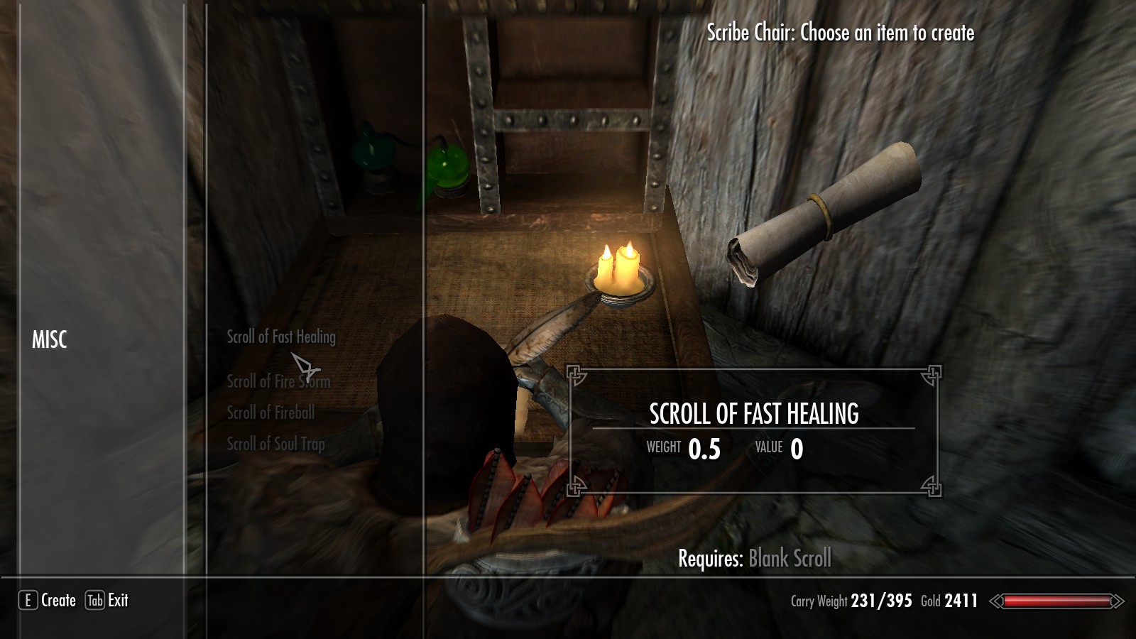 Immersive Scroll Crafting (Vanilla Skyrim)