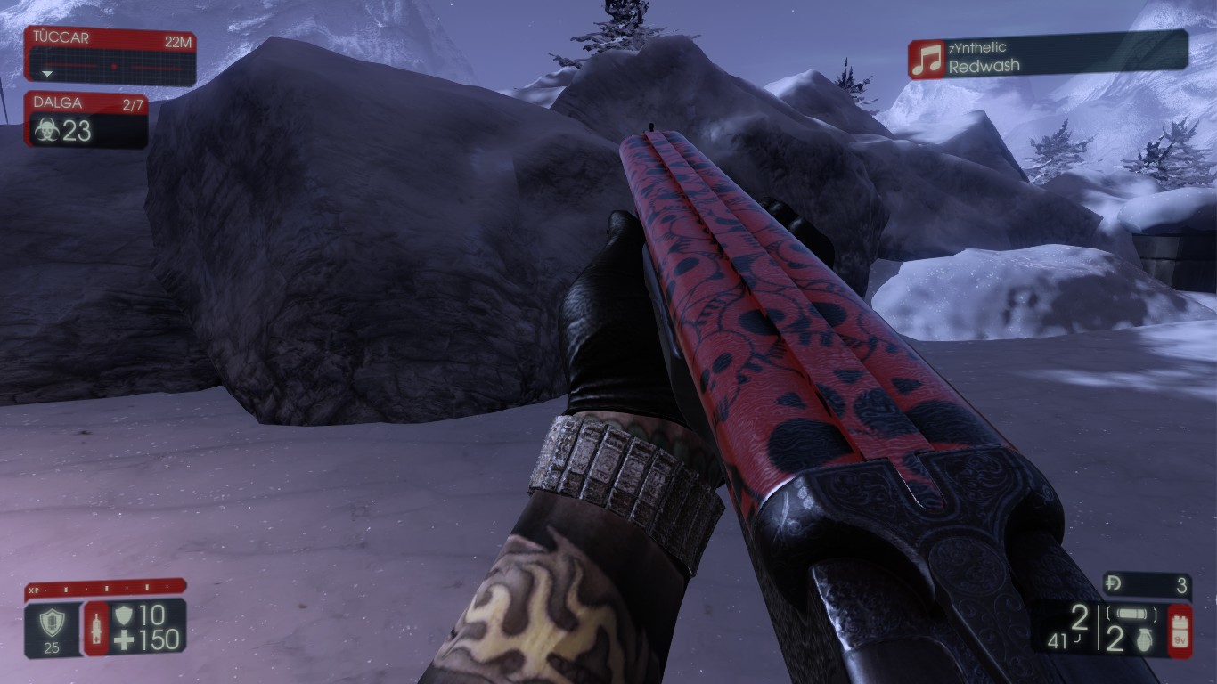 Double Barrel Red-Grey Skull Skin