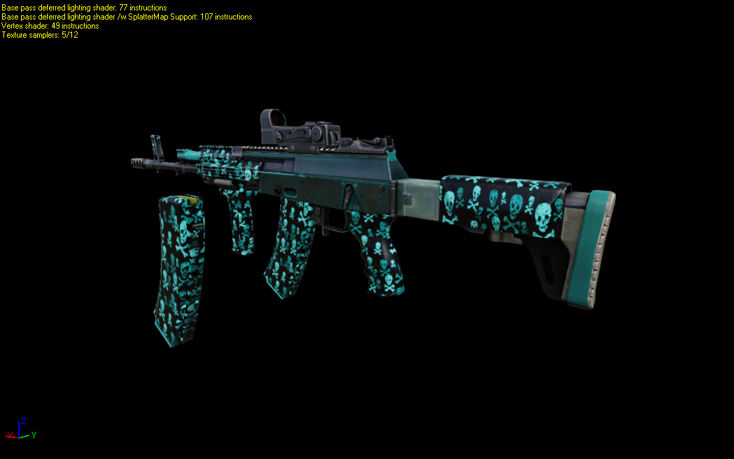 AK 12 Blue Skeleton Skin