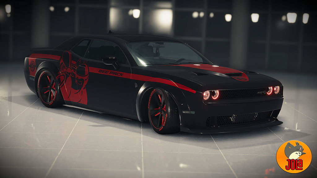 Livery Dodge Challenger Widebody Hellcat - Bee Pack 1 Red