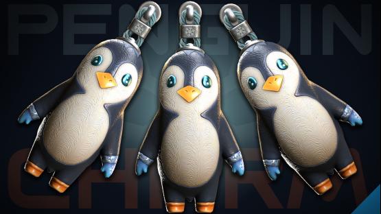 Keychain | Penguin Blue