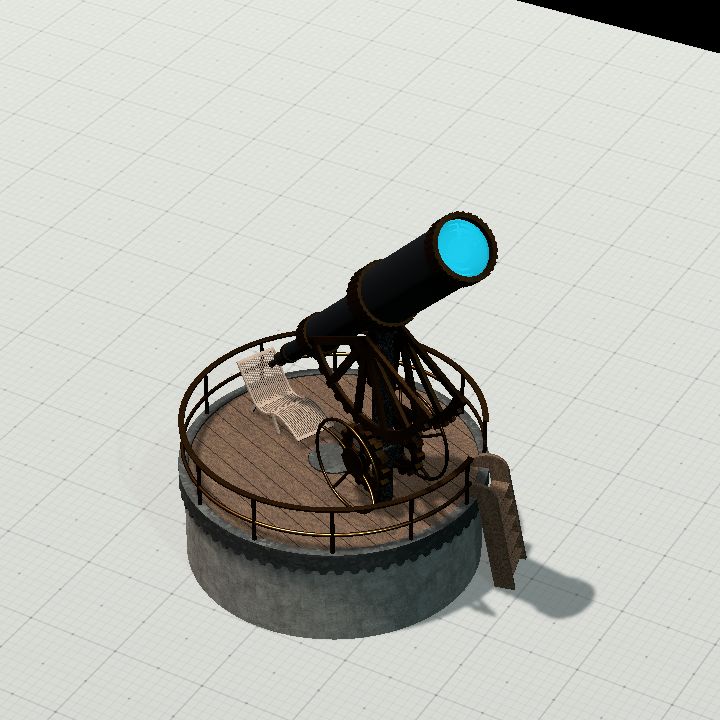 telescope on rotating platform