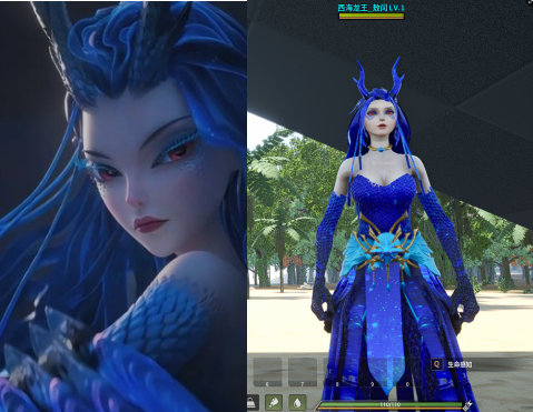 西海龙王_敖闰（独立族人）+配套装备（不影响外观，可制甲台制作）
