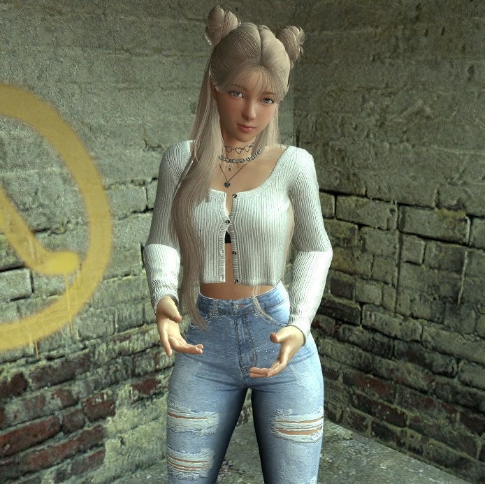 Casual Miri replaces Alyx (Long hair/jeans)