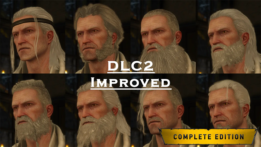 New Hairstyles and Beards for Geralt (DLC2 Improved)
