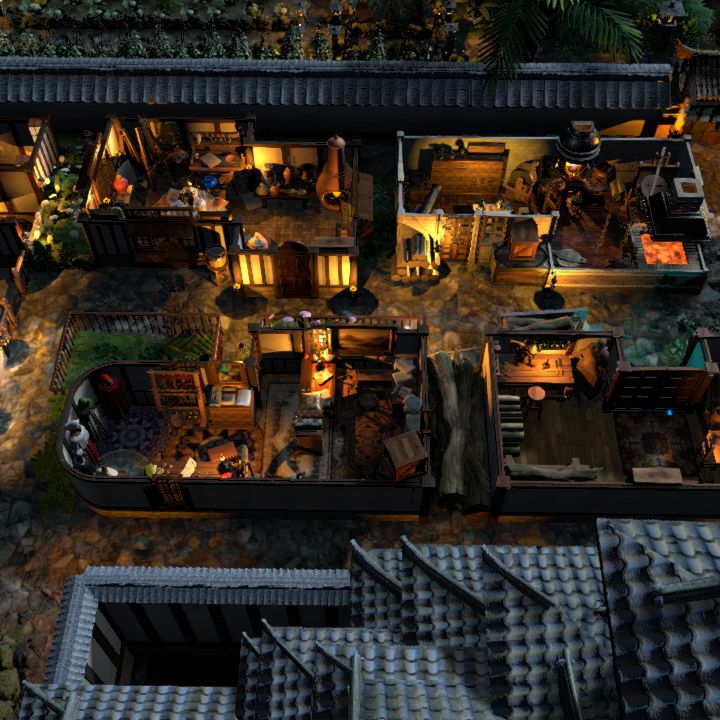 Island with an Asian Village (Top View)