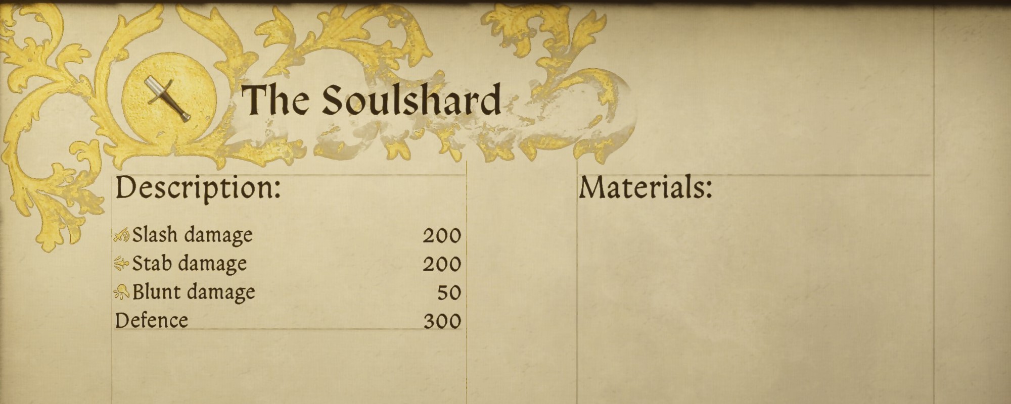 The Soulshard Sword (Crafting Recipe Variant)