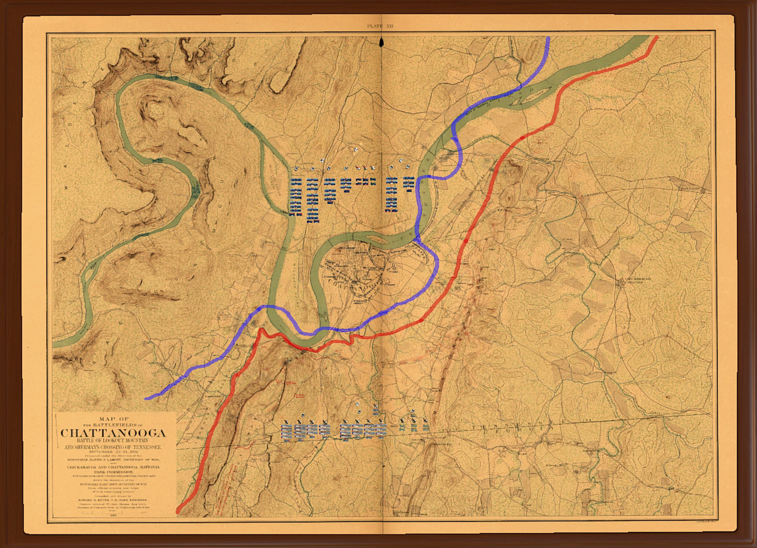 ACW Chatanooga Map and Pieces