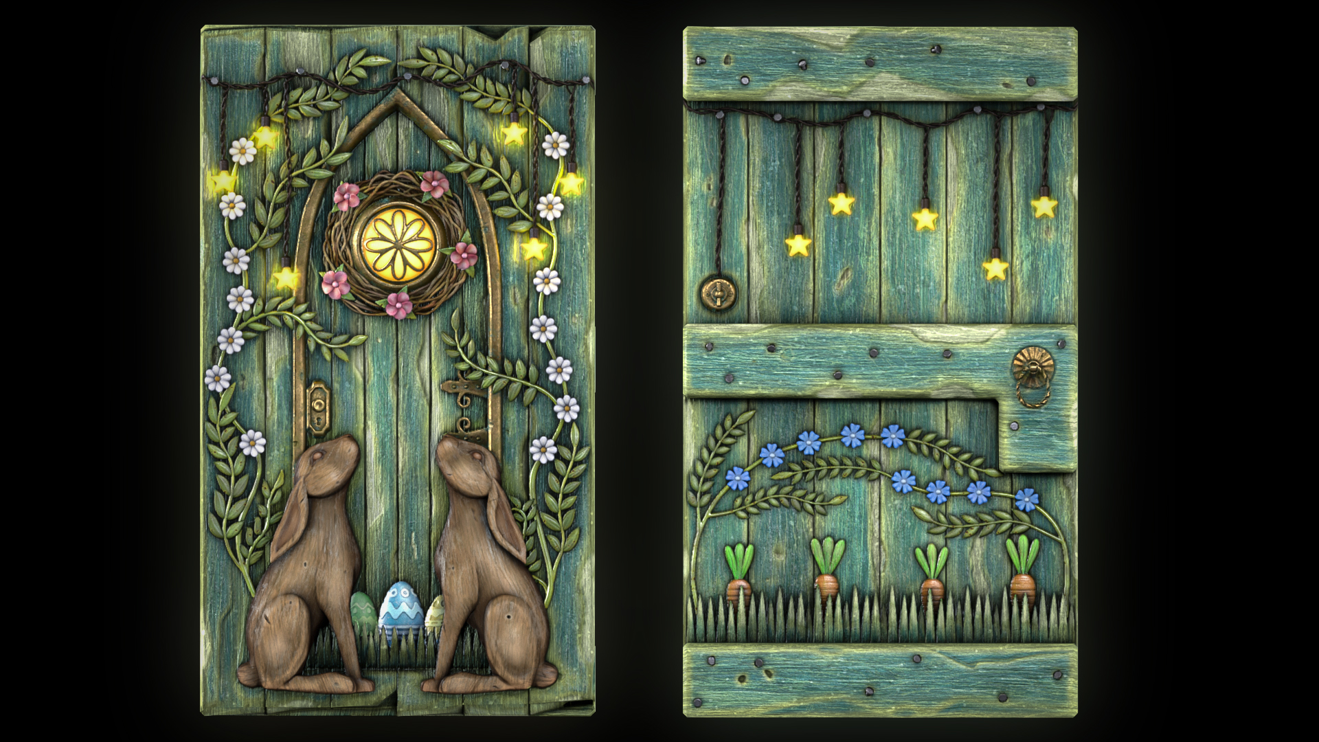 Wooden Rabbit Door