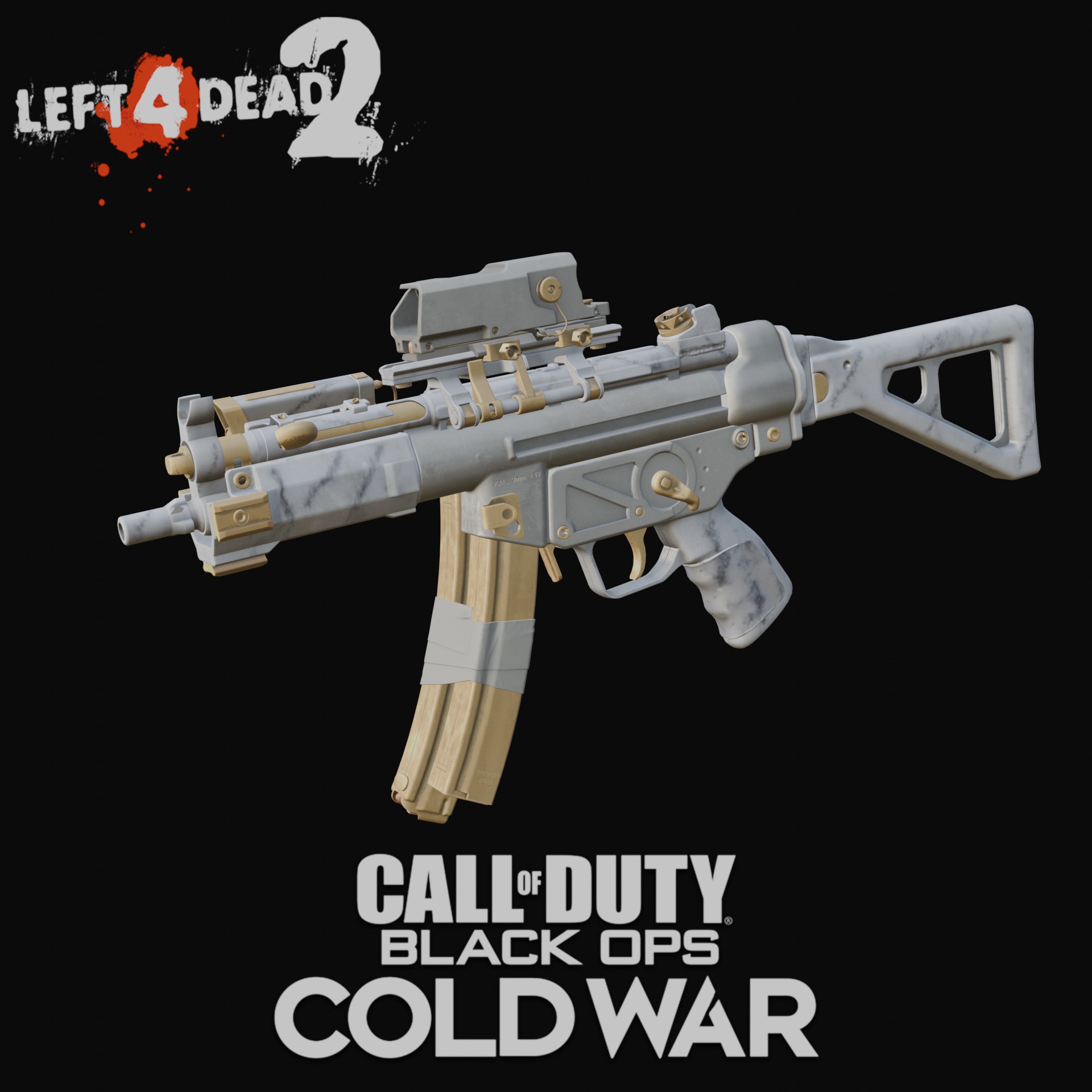 COD17:Black Ops Cold MP5 “坚若大理石”（Uzi）