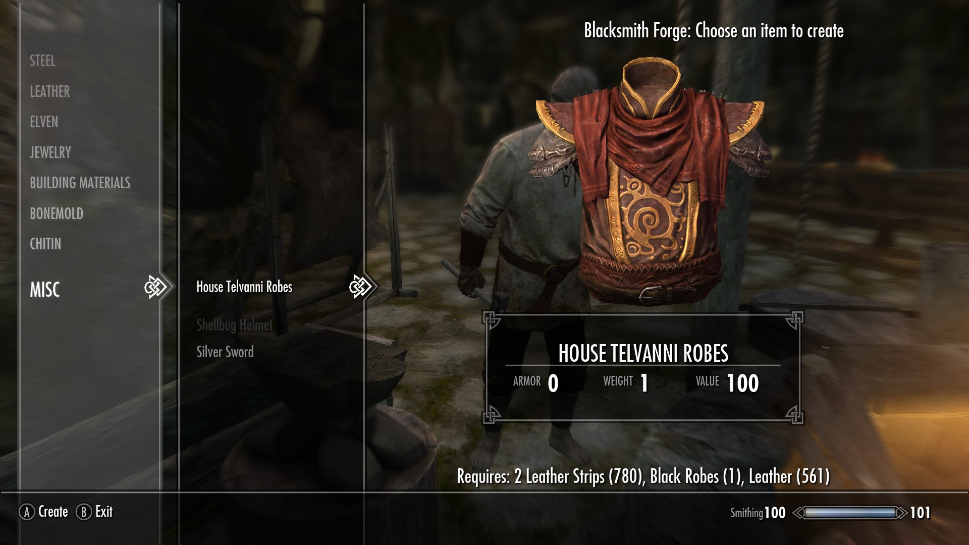 Neloth's House Telvanni robes and armor - craftable