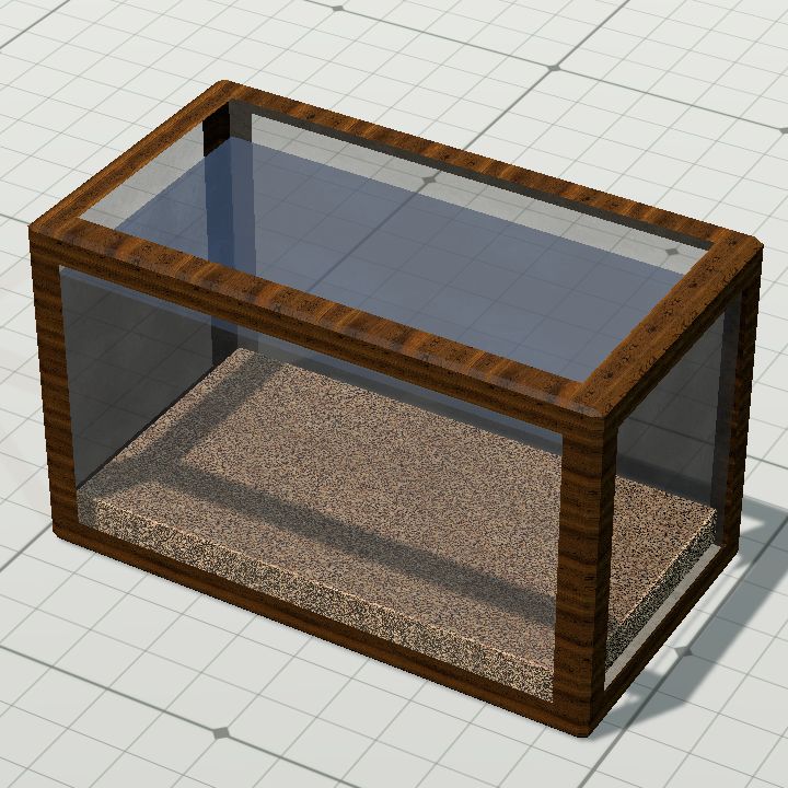 Aquarium, Wood frame with clean water