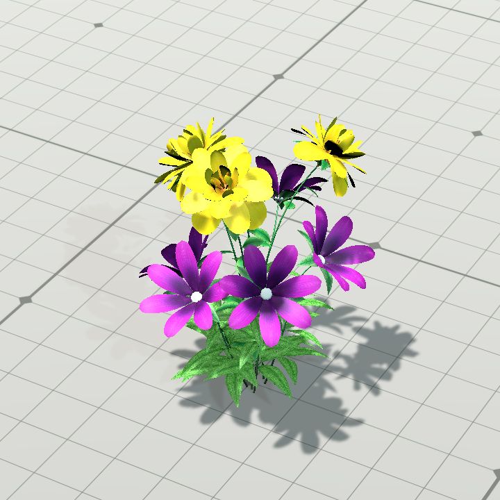 Yellow and purple flowers