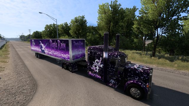 FMT Purple Rain 72' ultra cab 389 viper peterbilt and box trailer skin pack