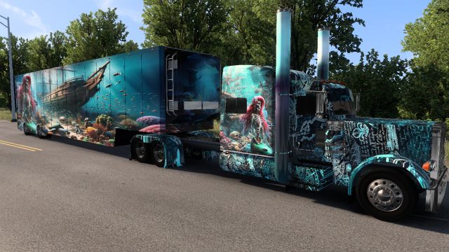 FMT Mermaid 379/389 viper peterbuilt 72' ultra cab and fealtherlite trailer skin pack