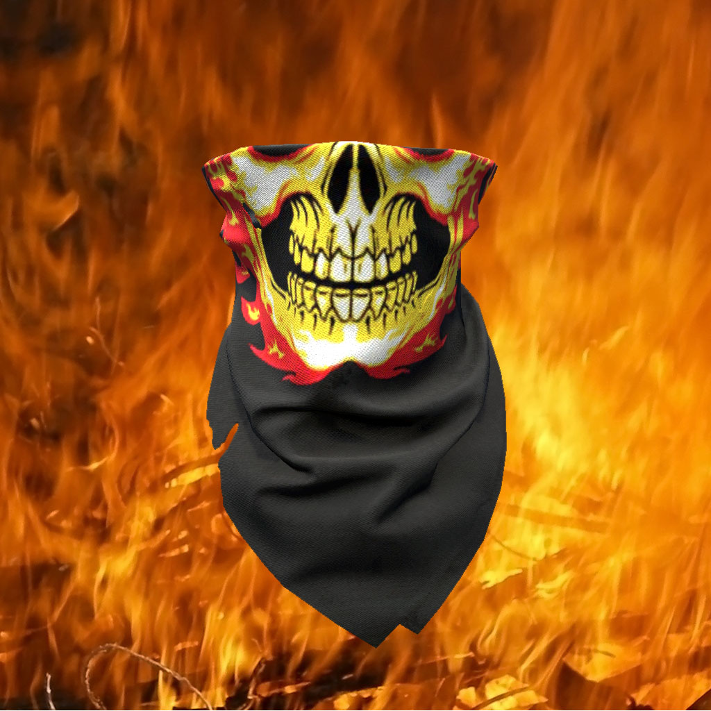 Flaming skull