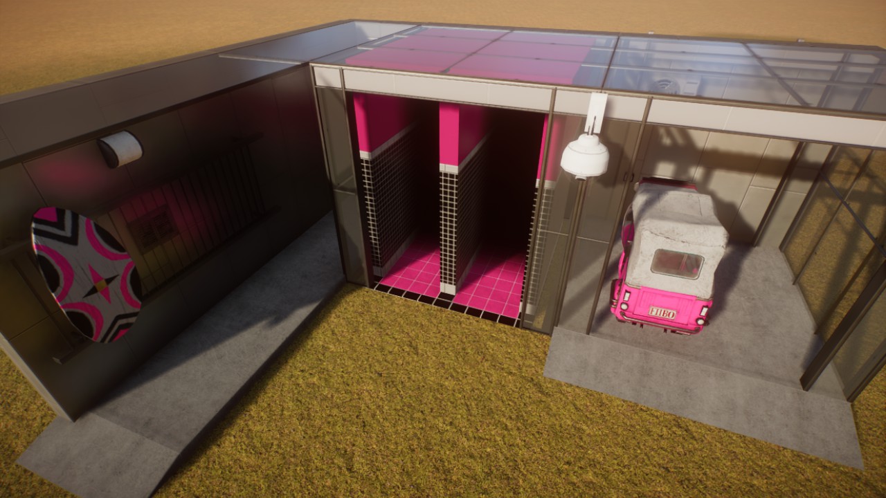 Urban Africa Extremely Pink Public Restroom