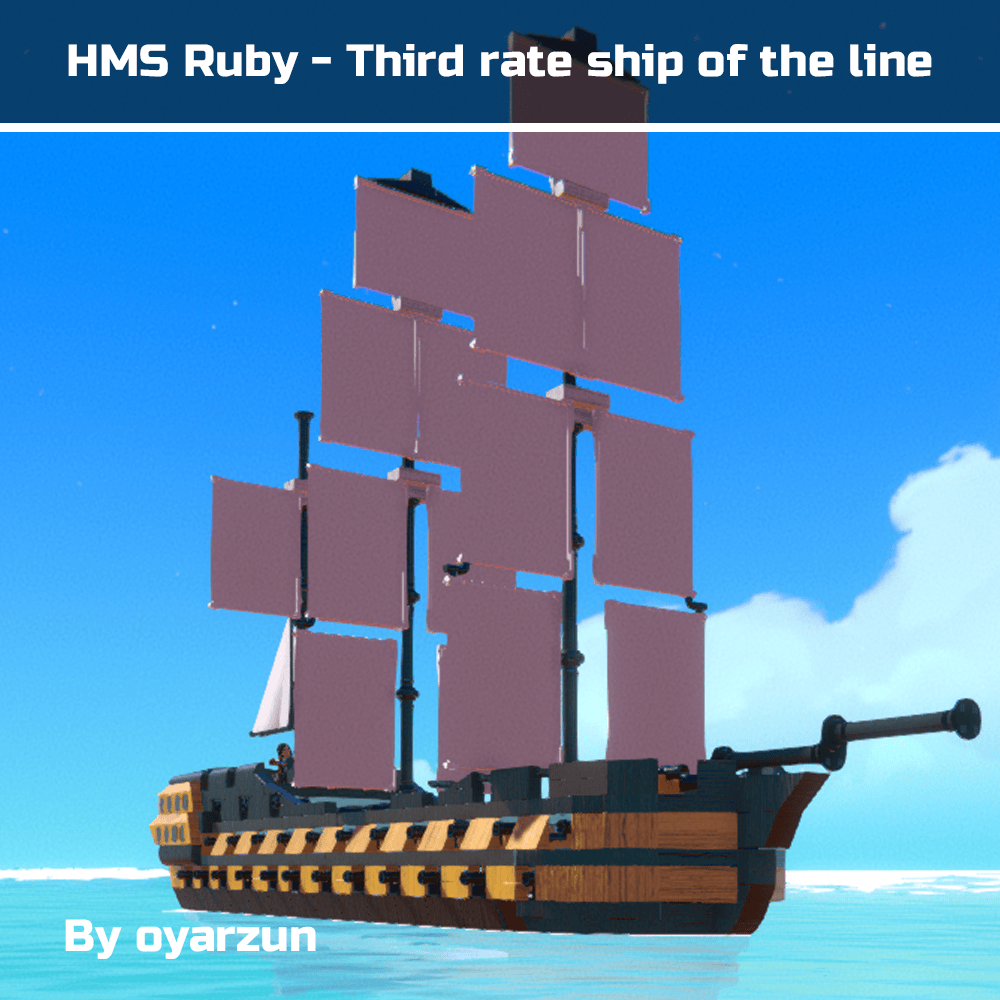 HMS Ruby - British 3rd Rate ship of the line