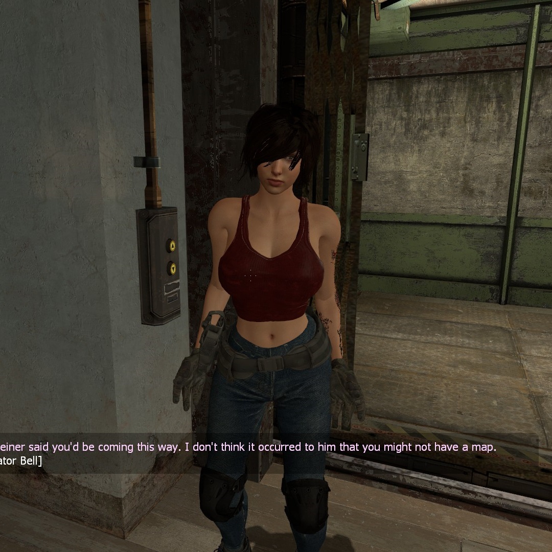 "WARCOM: Zoey Operator" replaces Alyx - short black hair, red shirt ver