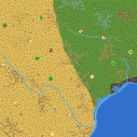 Map of Texas populated