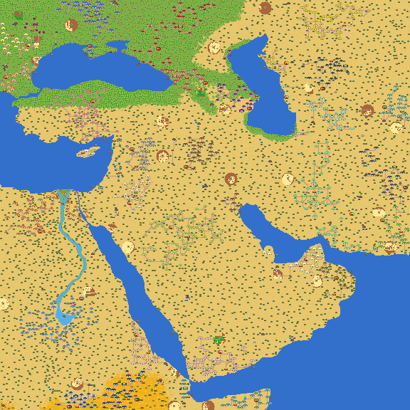 Map of theMiddleEast populated