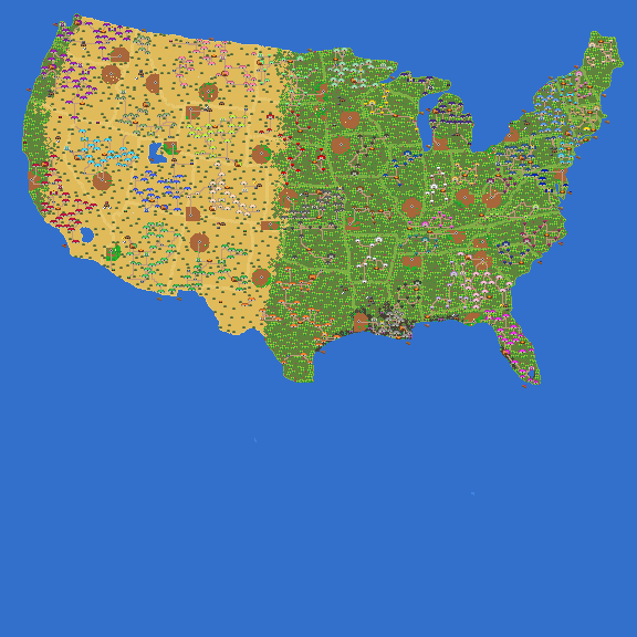 Map of the U.S populated