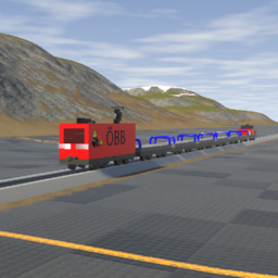 ÖBB TP-420 + Empty Austrian Flatbed Consist