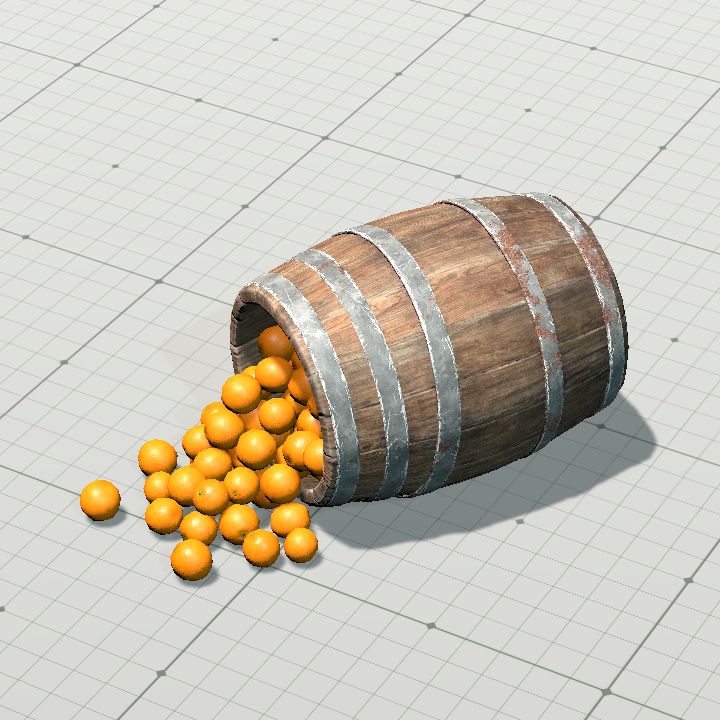 oranges barrel fallen