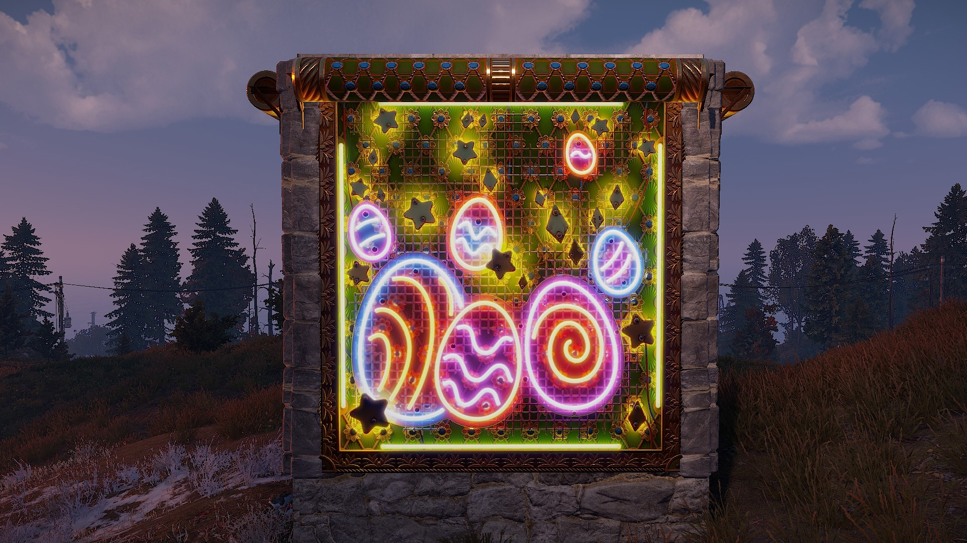 Neon Easter Garage Door