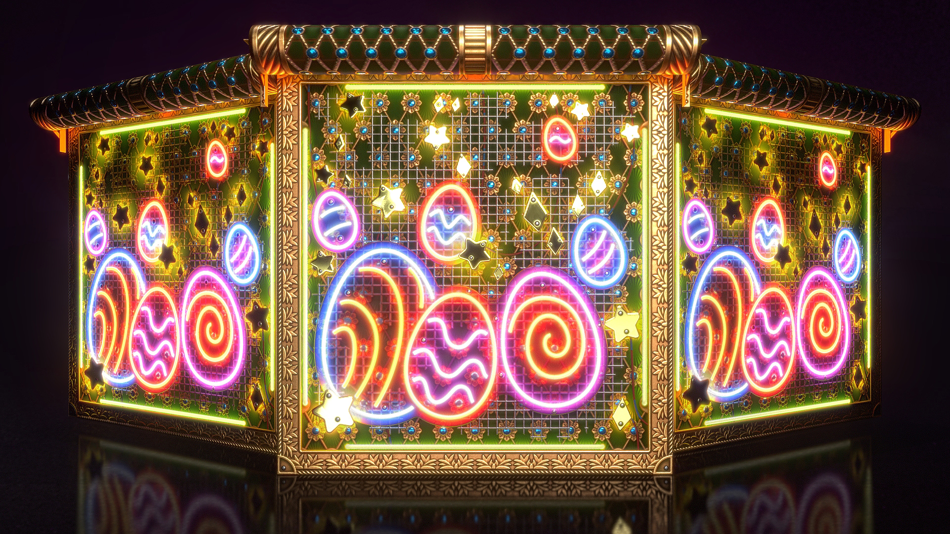 Neon Easter Garage Door