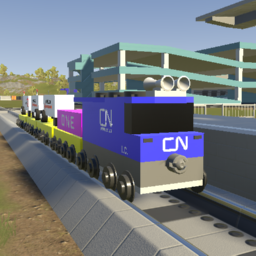 Small CN "Blue Devil" C40-8W + Intermodal