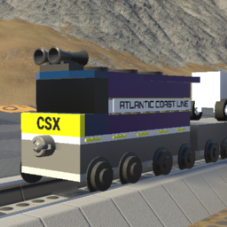 Small Atlantic Coast Line ES44AC + 6 Piggyback Flatcars