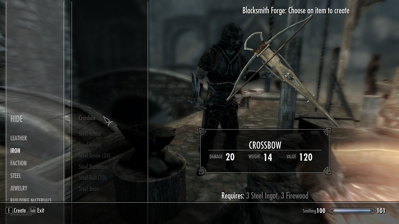 Craft Steel Crossbows without joining Dawnguard preview