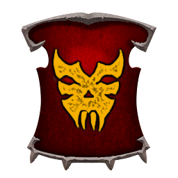 red and yellow skulltaker banner