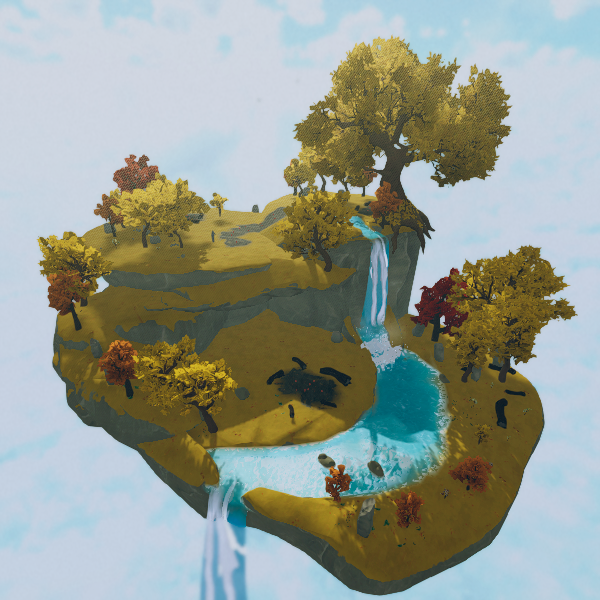 Fall Island w Waterfall