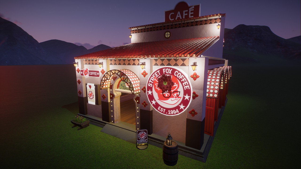 Colombia-inspired America DLC theme Street fox coffee shop