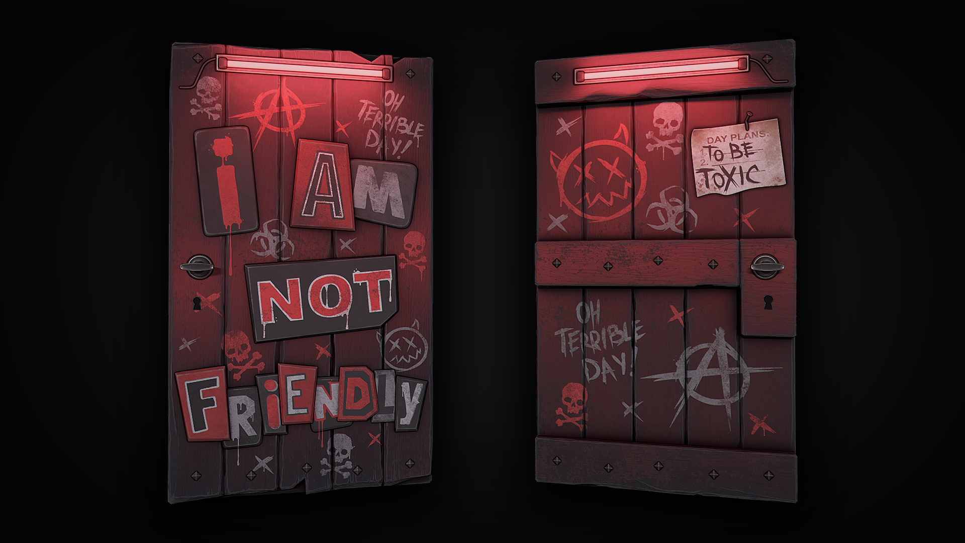 NOT Friendly Wooden Door