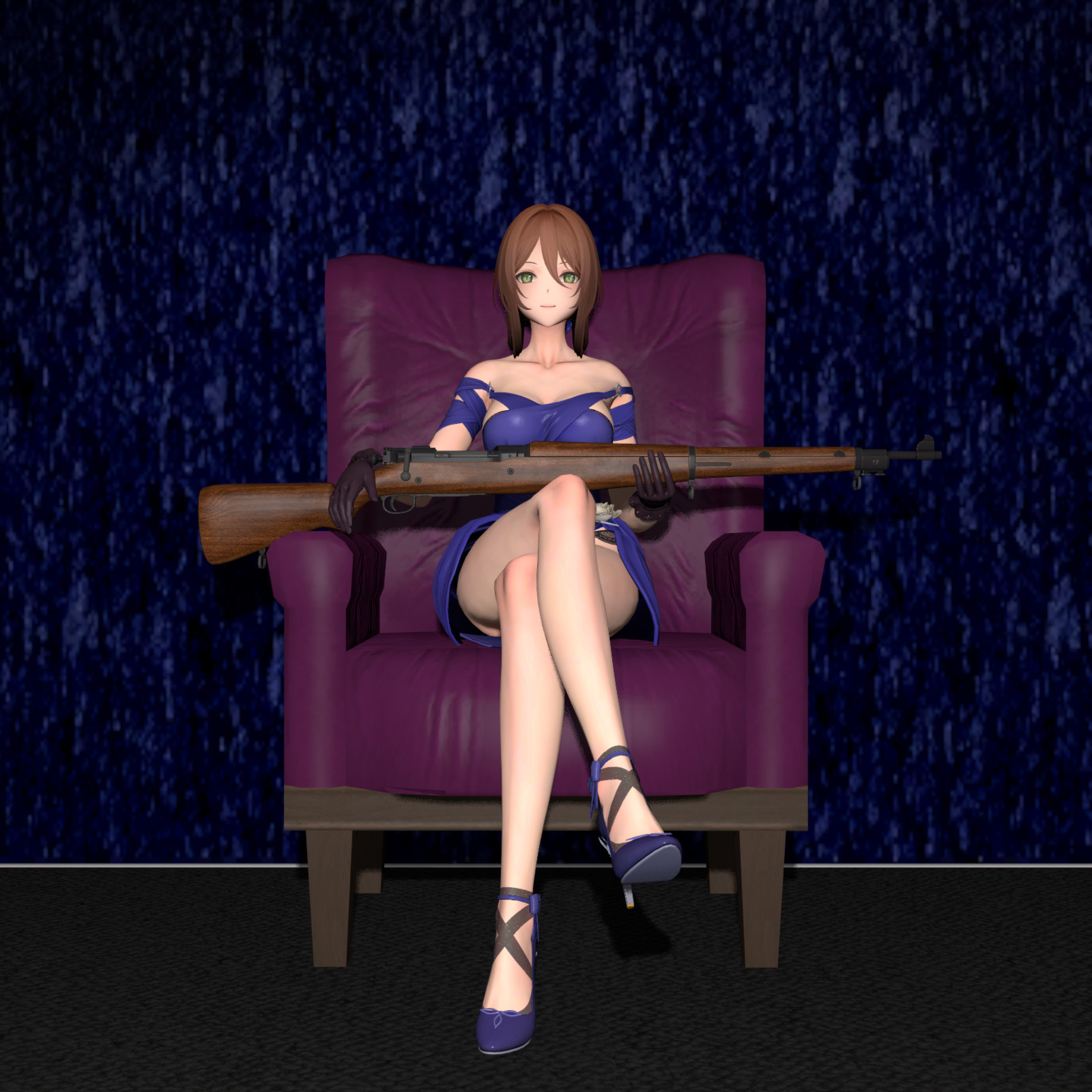 【少女前线2：追放】春田翘腿坐姿——【Girls' Frontline 2: Exilium】Springfield cross legged sitting posture