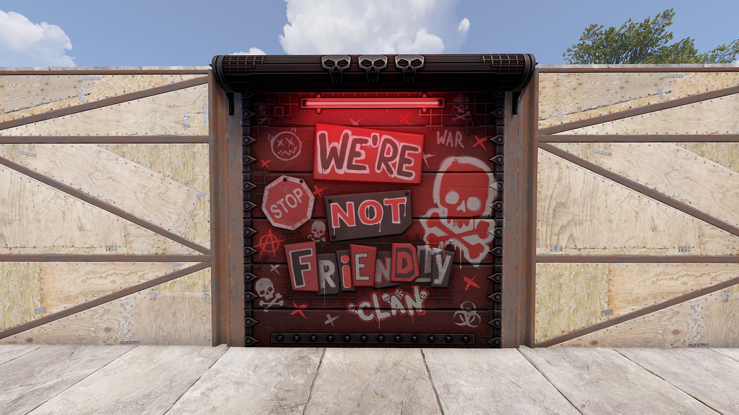 NOT Friendly Clan Garage Door