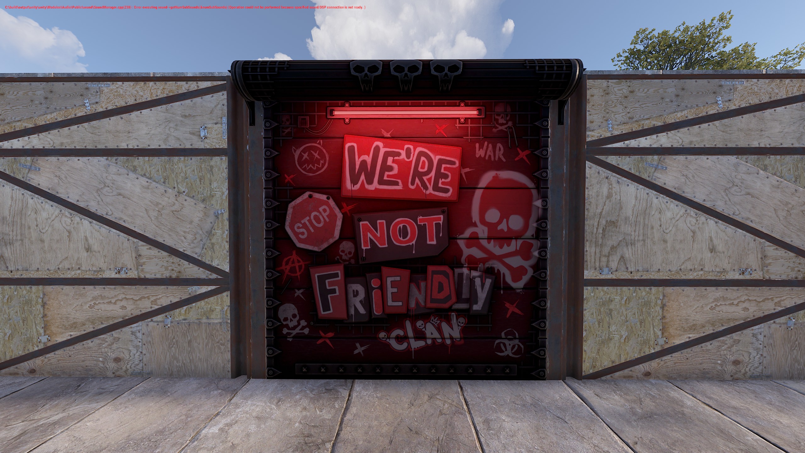 NOT Friendly Clan Garage Door
