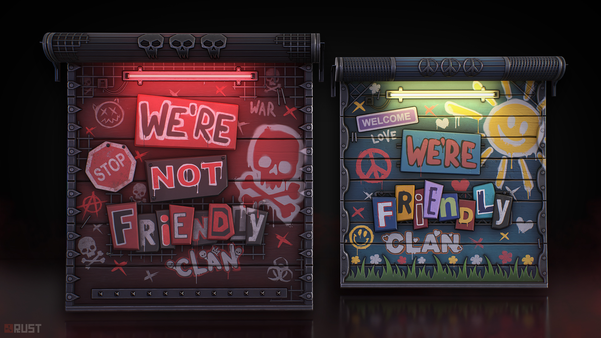 NOT Friendly Clan Garage Door