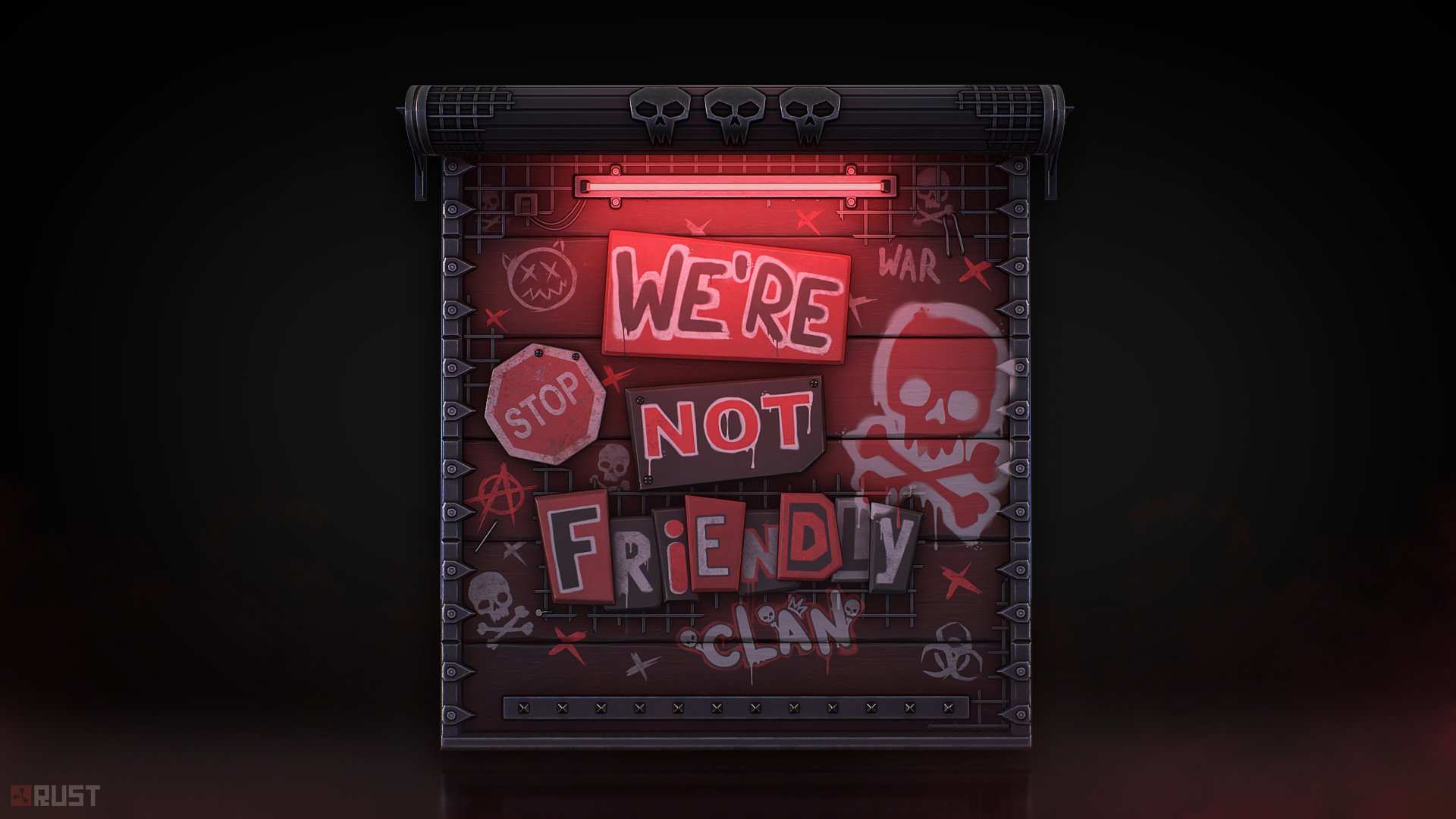 NOT Friendly Clan Garage Door