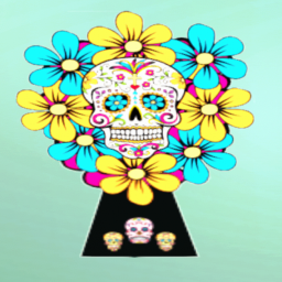 40cm Keyhole Sugar Skull Dios De La Muerte Decal