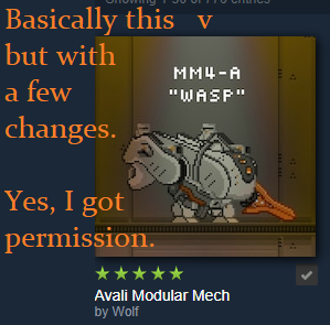 Wasp Mech Mod Except Only Unlocked for Avali
