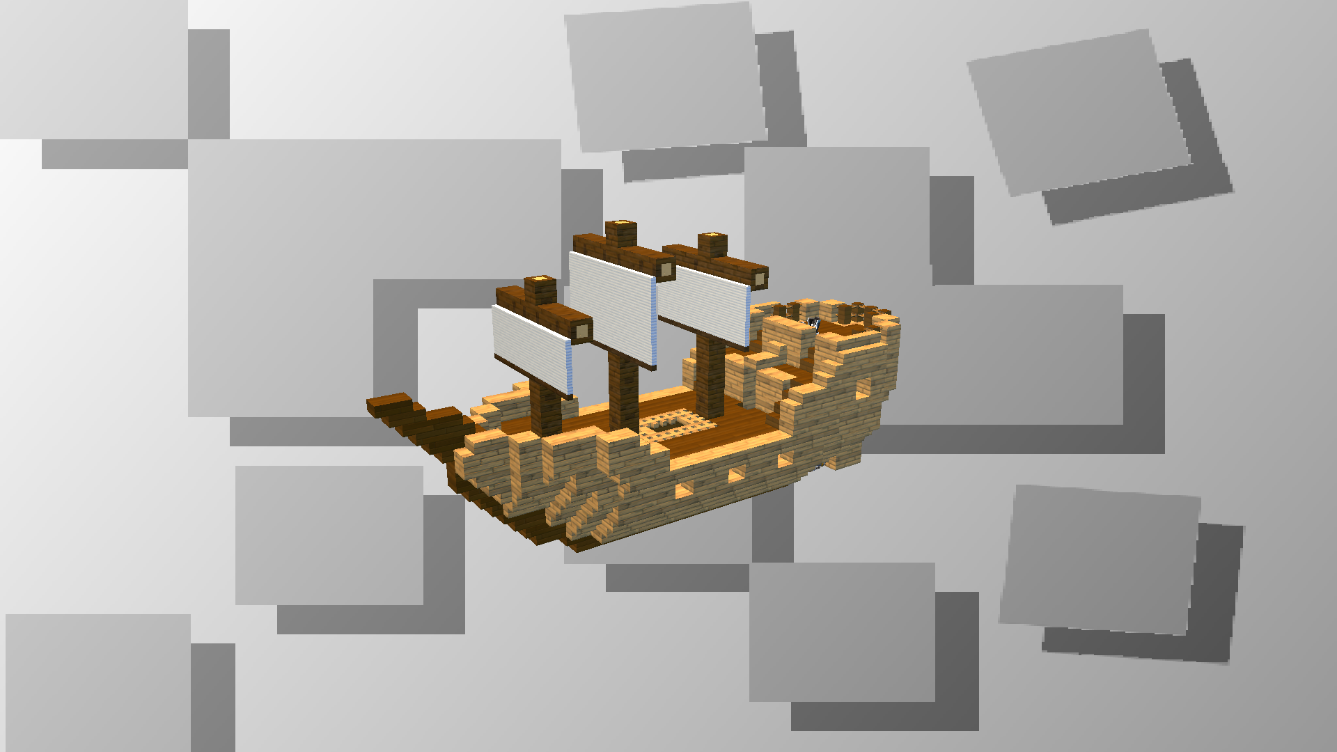 Minecraft Ship (Oak+Spruce) [No Mods]