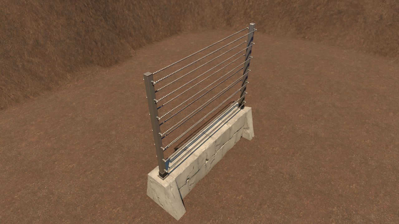 Big metal cable fence